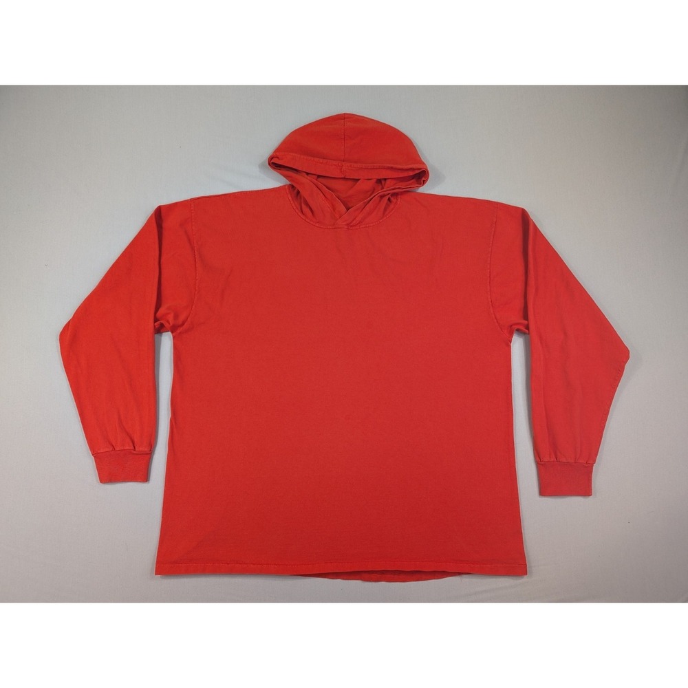 Vintage Gap Hoodie Mens XL Orange Red Boxy Lightweight Pullover 90s USA Made